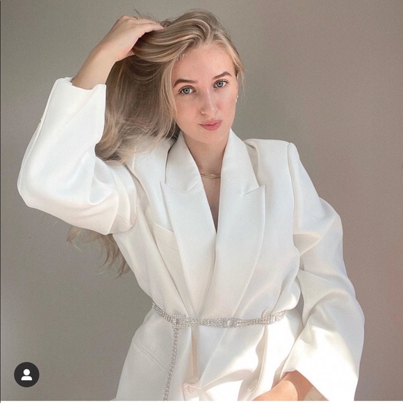 zara cream blazer dress